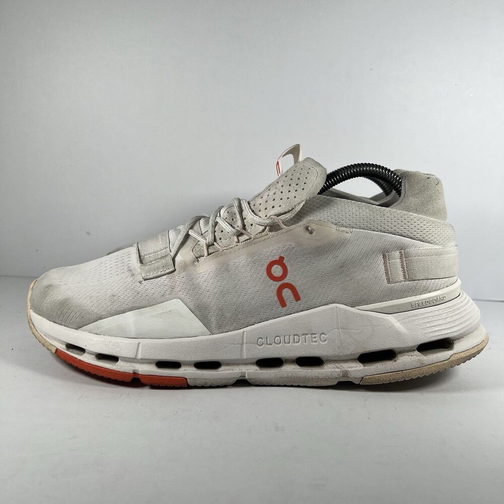 On Cloudnova 2 White/Flame Lace Up Athletic Running Shoes Sneakers Men's Size 9 - Picture 3 of 7